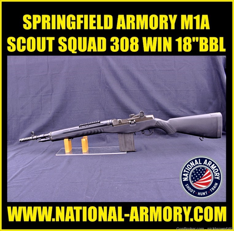 SPRINGFIELD ARMORY M1A SCOUT SQUAD 308 WIN 18" BBL BLACK SYNTHETIC STOCK-img-0