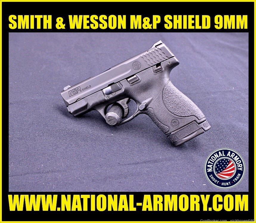 SMITH & WESSON M&P SHIELD 9MM 3.1" BBL 3 DOT COMBAT SIGHTS MANUAL SAFETY-img-0