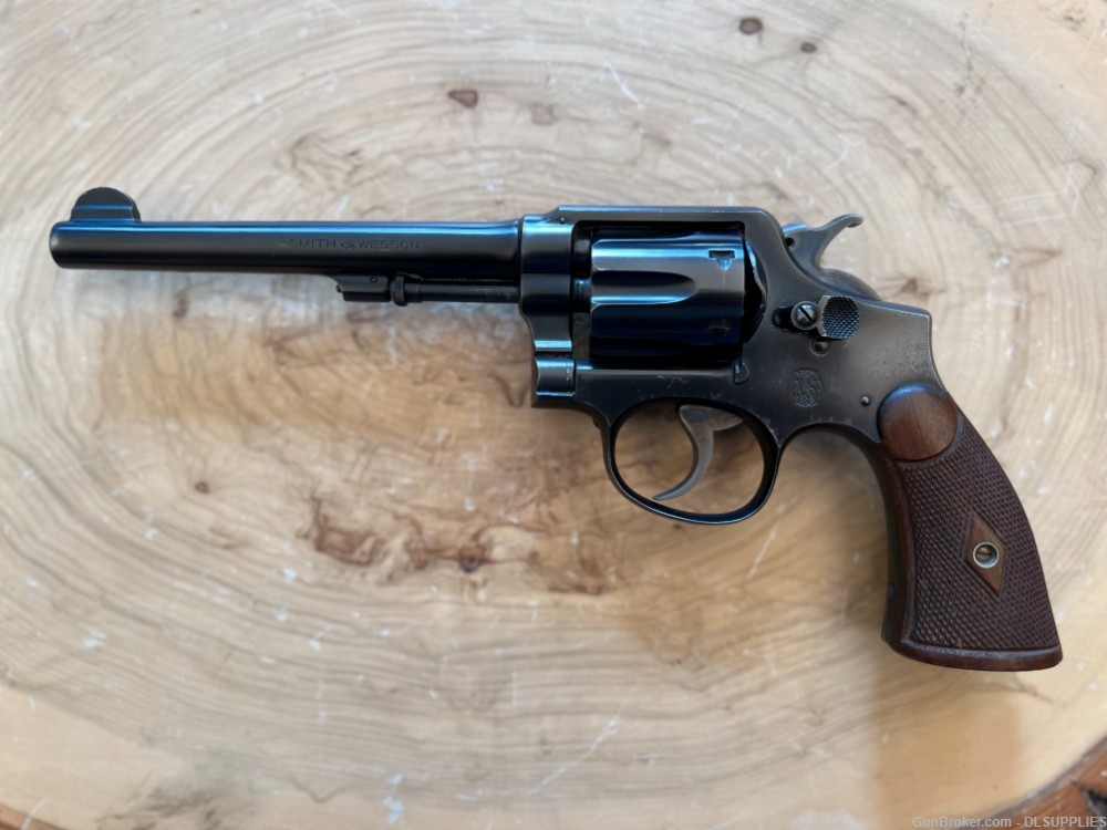SMITH AND WESSON S&W PRE-MODEL 10 BLUED FINISH MATCHING GRIPS 6" BBL .38SPL-img-1