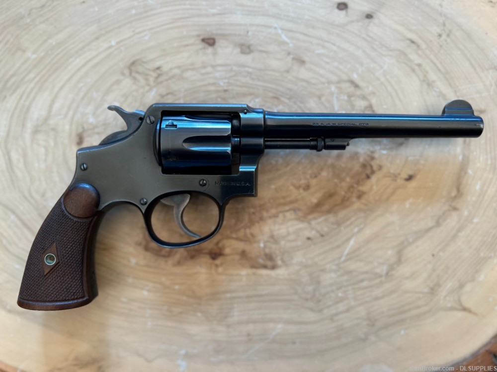SMITH AND WESSON S&W PRE-MODEL 10 BLUED FINISH MATCHING GRIPS 6" BBL .38SPL-img-0