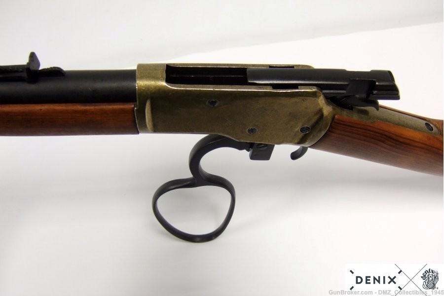 Old West M1892 Replica Antique Brass Finish Loop Lever Rifle Denix-img-6