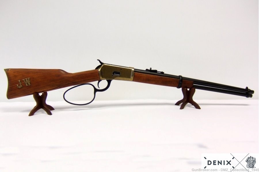 Old West M1892 Replica Antique Brass Finish Loop Lever Rifle Denix-img-1