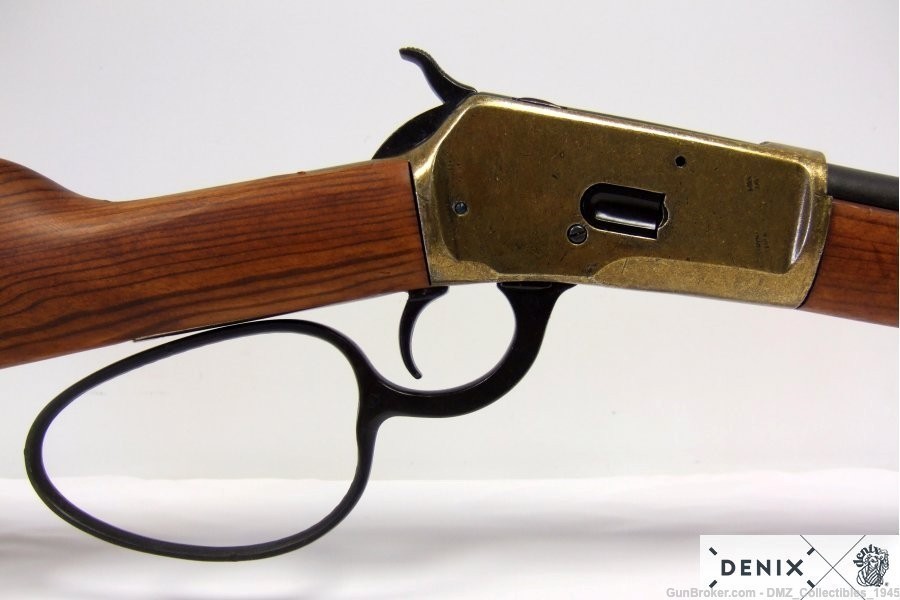 Old West M1892 Replica Antique Brass Finish Loop Lever Rifle Denix-img-3
