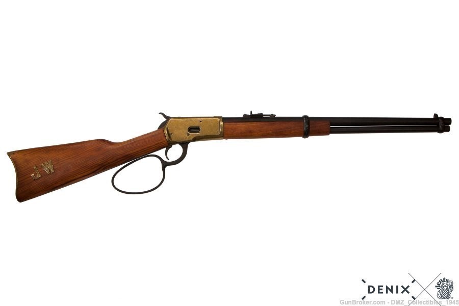 Old West M1892 Replica Antique Brass Finish Loop Lever Rifle Denix-img-0