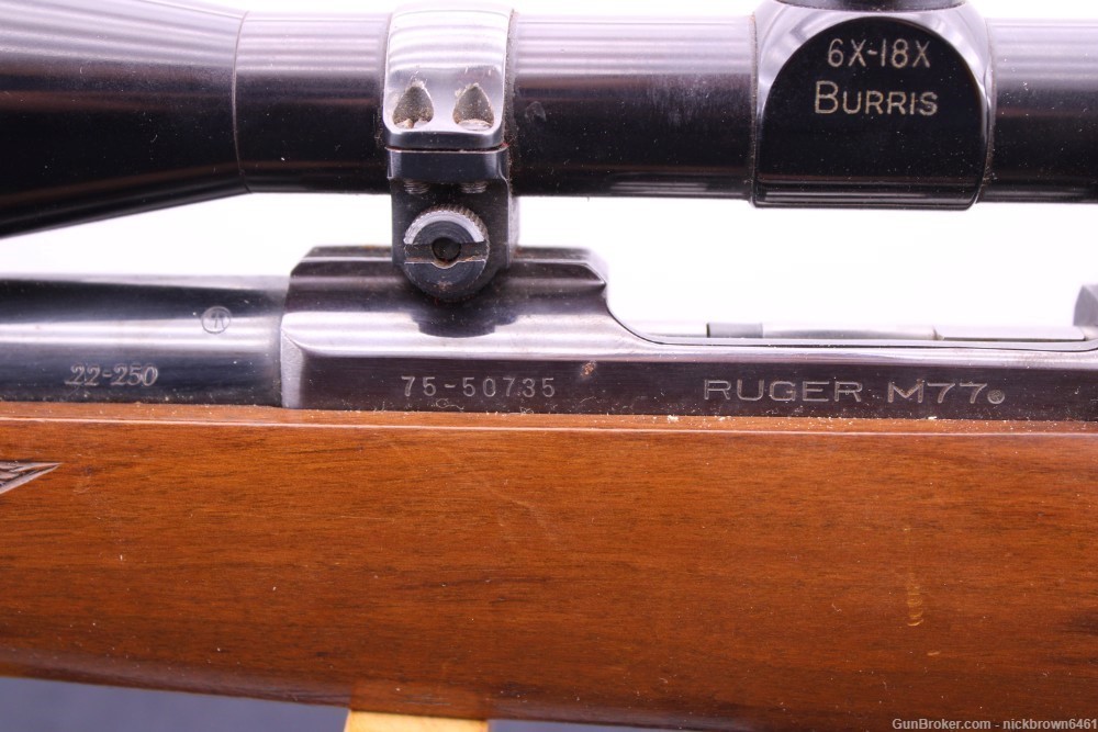 1982 RUGER M77 22-250 22” BARREL TANG SAFE BURRIS 6X-18X SCOPE *PRICE DROP*-img-8
