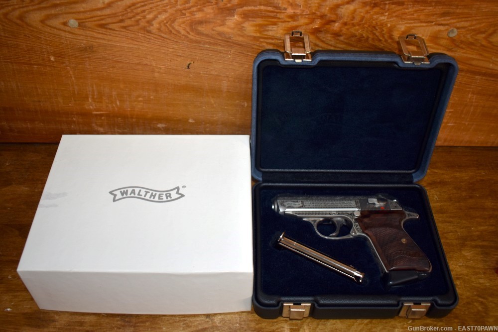 Walther Arms Engraved PPK/S Stainless .380 ACP Pistol With Box & Case-img-0