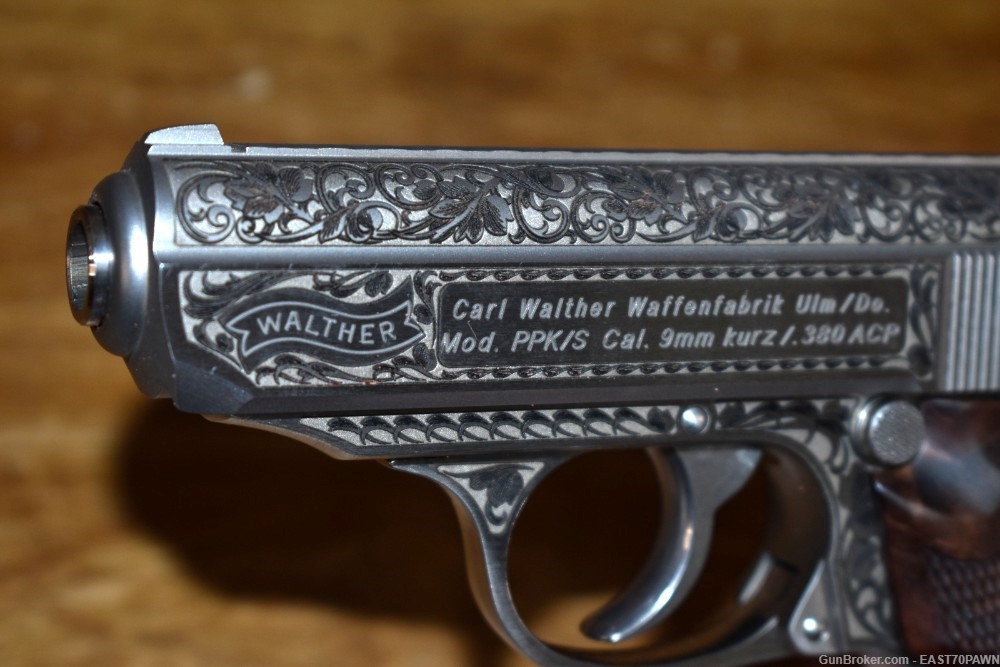 Walther Arms Engraved PPK/S Stainless .380 ACP Pistol With Box & Case-img-19