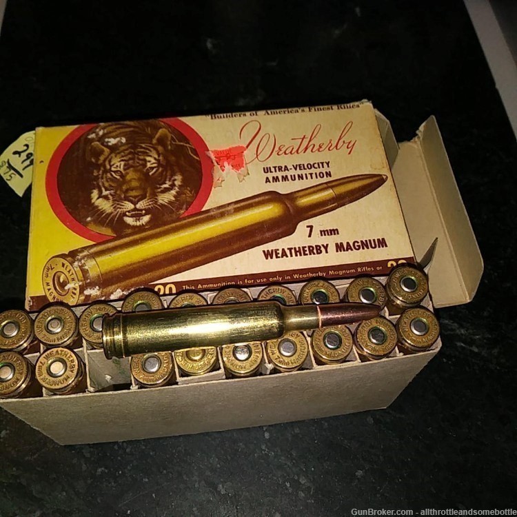(166) rounds (5) brass cases 7MM Weatherby Magnum-img-2