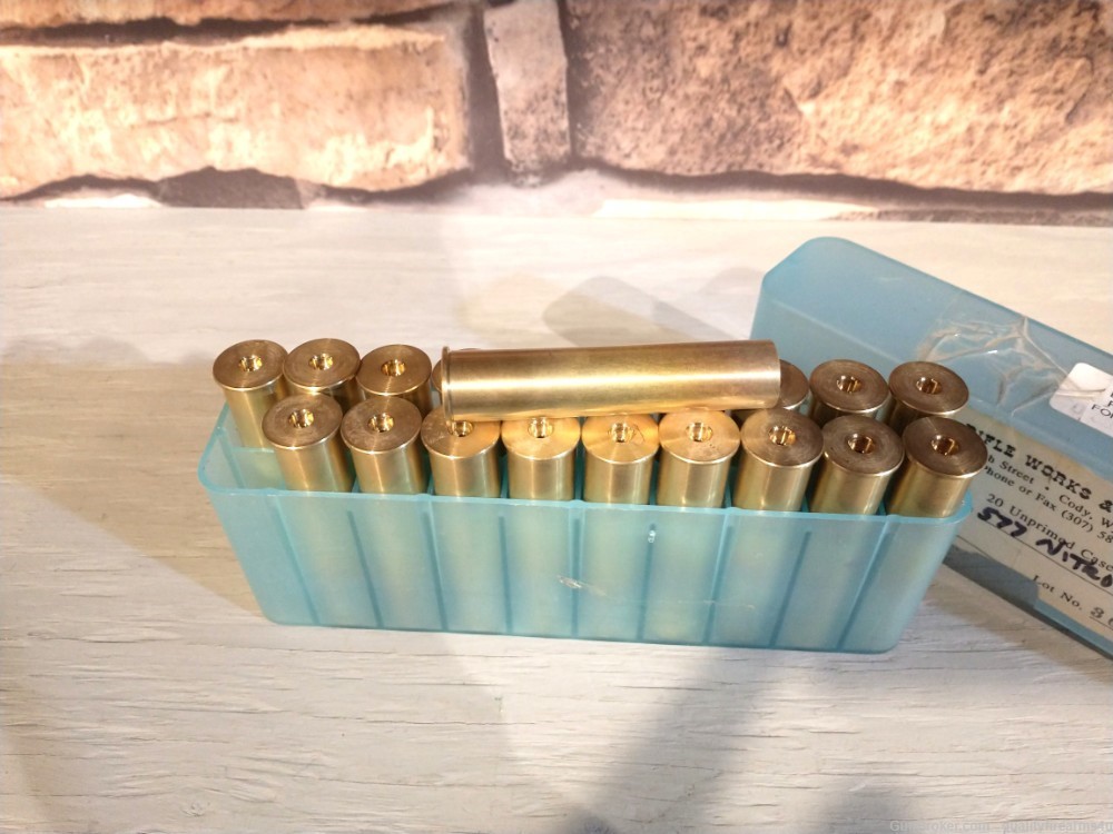 577 NITRO EXPRESS BRASS..... 20 ROUNDS 3" UNPRIMED  NEW OLD STOCK BUY NOW!-img-2