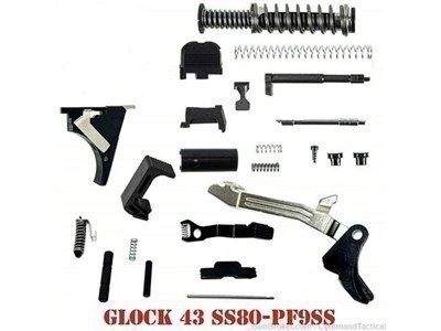 GLOCK 43 Slide Upper / Lower Parts Kit For GL0CK 43 Frame 9mm & PF9SS SS 80