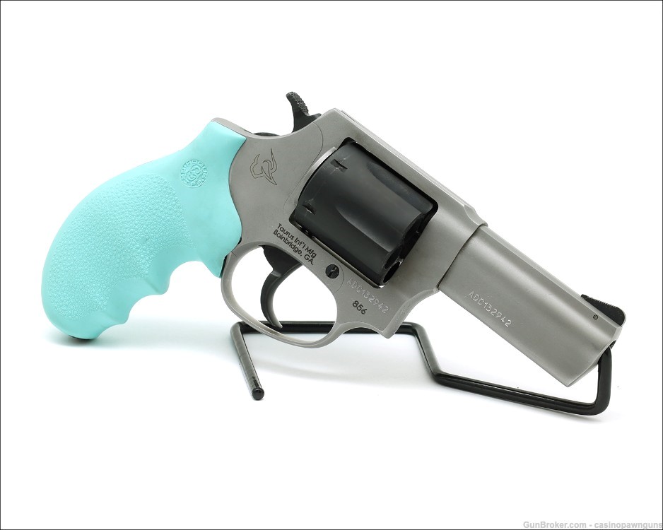 TAURUS 856 Two Tone .38 Special 3" Revolver - Cyan Polymer Grips - 38sp.-img-0