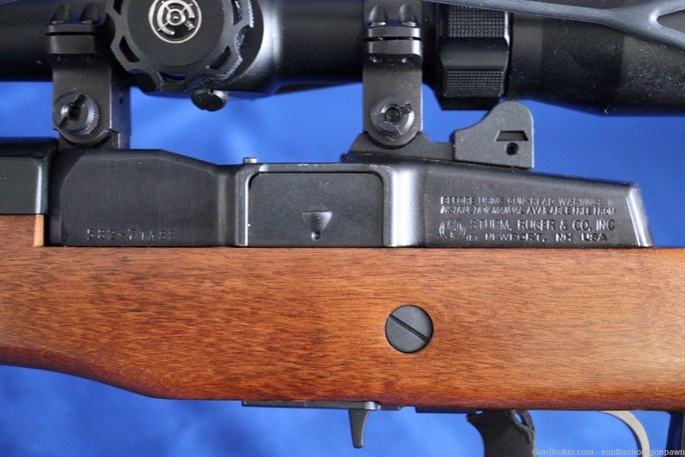 2014 Ruger mini 14 5.56 .223 blue & wood BSA Contender 4-16-40 scope adj 98-img-14