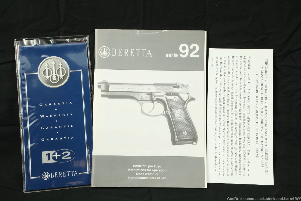Italian Beretta Model 92-FS 9mm Parabellum 4.9” Semi-Auto Pistol M9 w/ Box -img-33