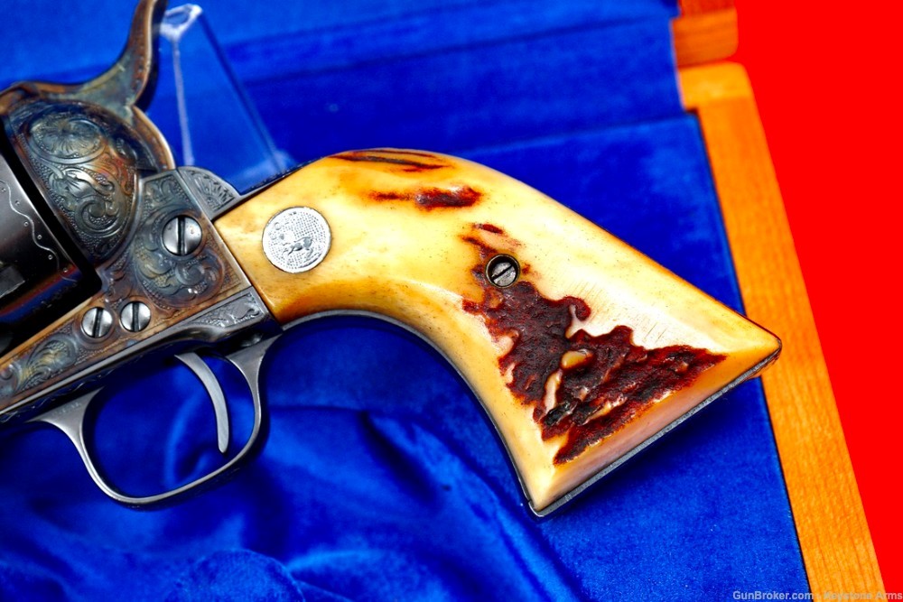 Beautiful Antique 1882 Colt SAA John Adams Sr. Engraved & Presentation Case-img-5