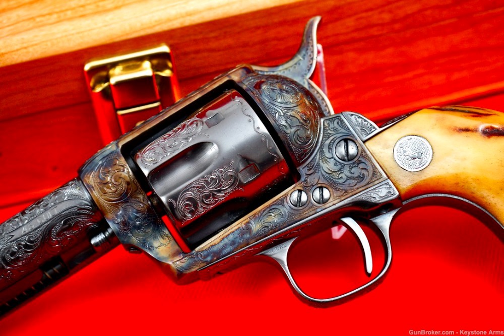 Beautiful Antique 1882 Colt SAA John Adams Sr. Engraved & Presentation Case-img-12