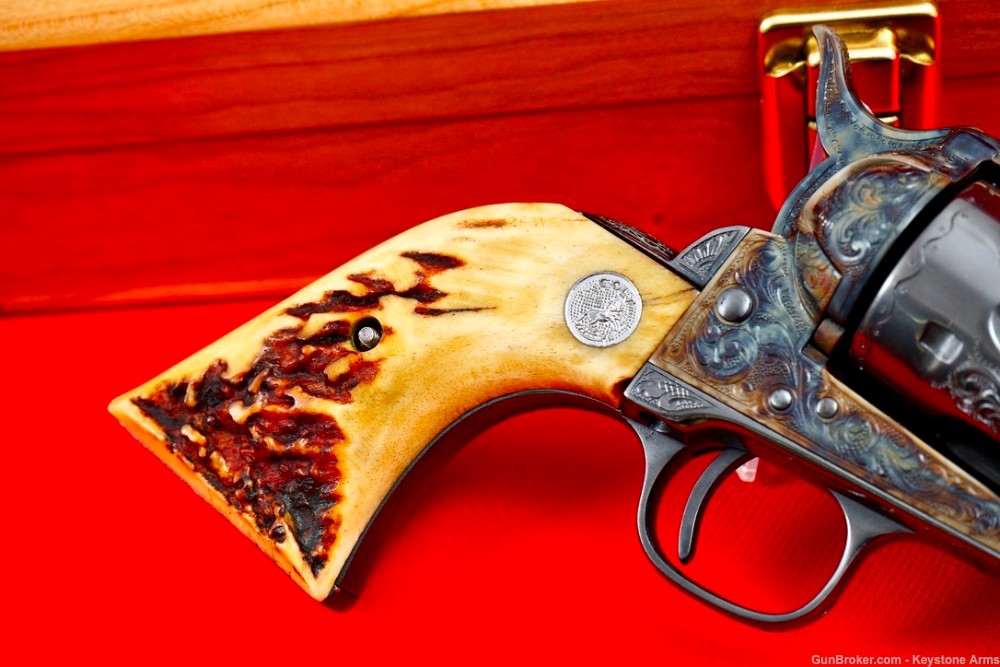 Beautiful Antique 1882 Colt SAA John Adams Sr. Engraved & Presentation Case-img-17
