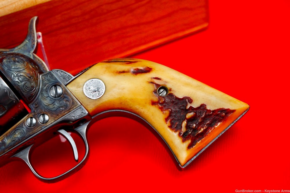 Beautiful Antique 1882 Colt SAA John Adams Sr. Engraved & Presentation Case-img-13