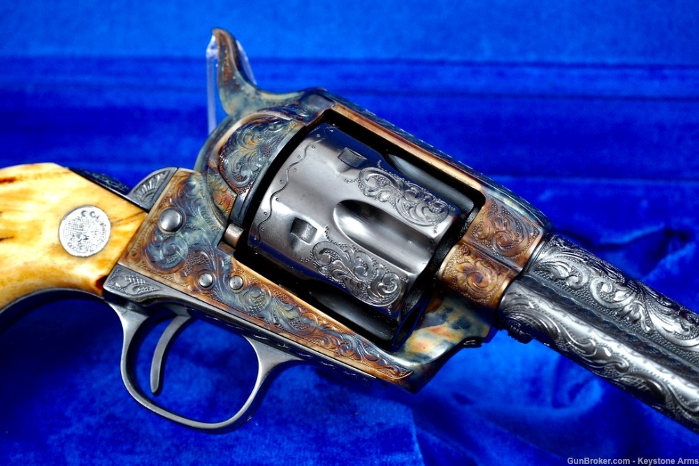 Beautiful Antique 1882 Colt SAA John Adams Sr. Engraved & Presentation Case-img-8