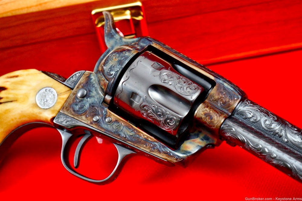Beautiful Antique 1882 Colt SAA John Adams Sr. Engraved & Presentation Case-img-16