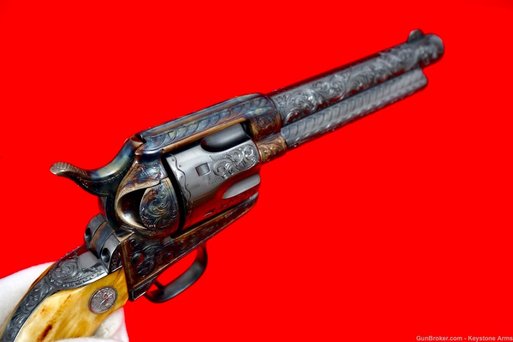 Beautiful Antique 1882 Colt SAA John Adams Sr. Engraved & Presentation Case-img-20
