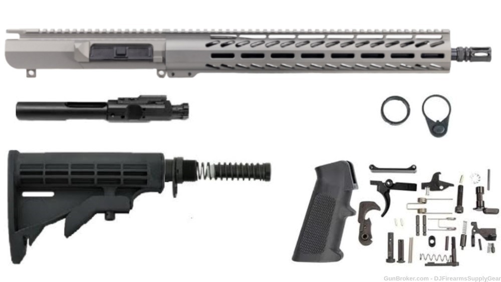 LR-308 DPMS Pattern 308 Billet Titanium Complete 16" Rifle Kit Stock & LPK -img-0