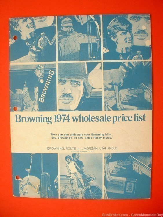 1974 OEM BROWNING Retail/Dealer Price List - Scarce!-img-0
