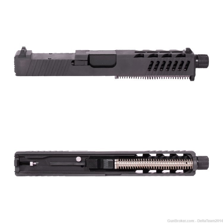 Complete Slide for Glock 17 - DLC Black Lightning Cut RMR Slide-img-1
