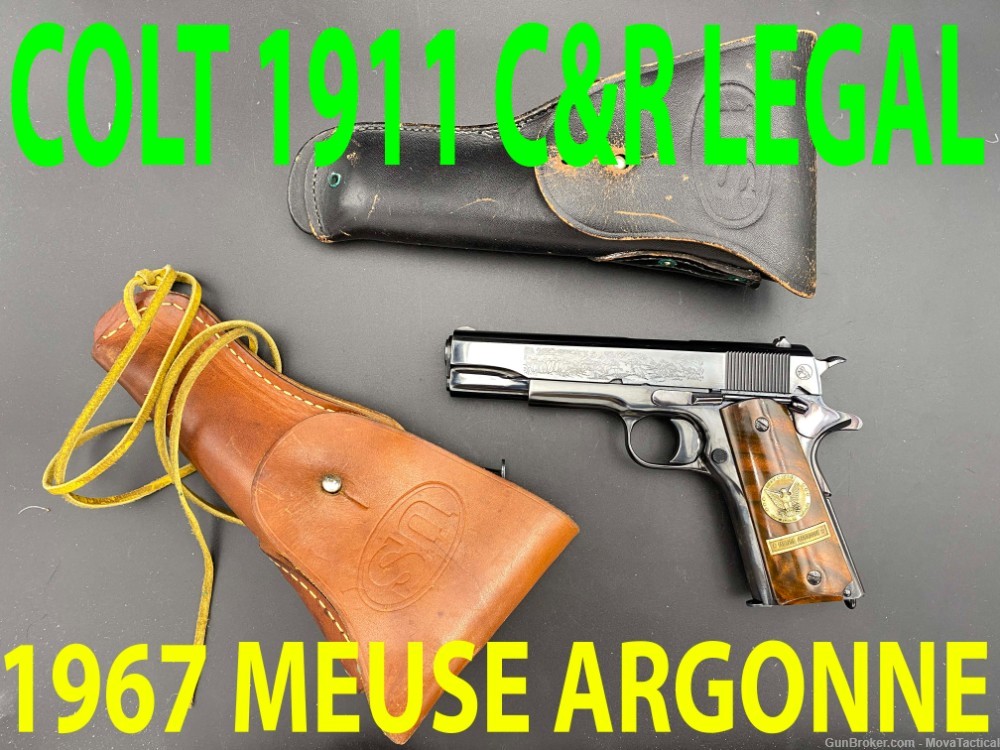 COLT 1911 WWI COMMEMORATIVE 1967 YEAR MEUSE ARGONNE Colt .45ACP C&R 1911-img-0