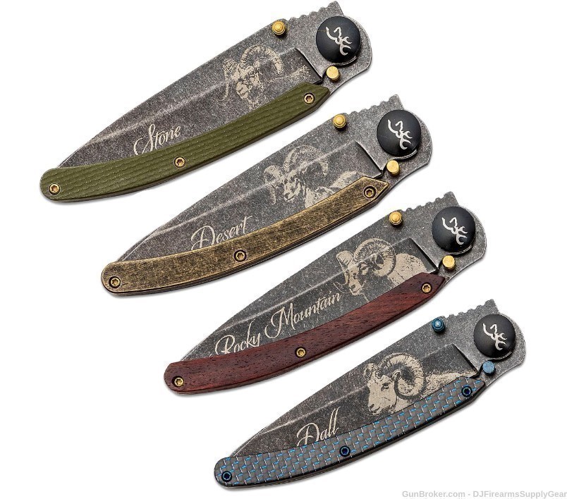 BROWNING Limited Edition FOLDING POCKET KNIFE SET OF 4 Collectors Item!-img-1