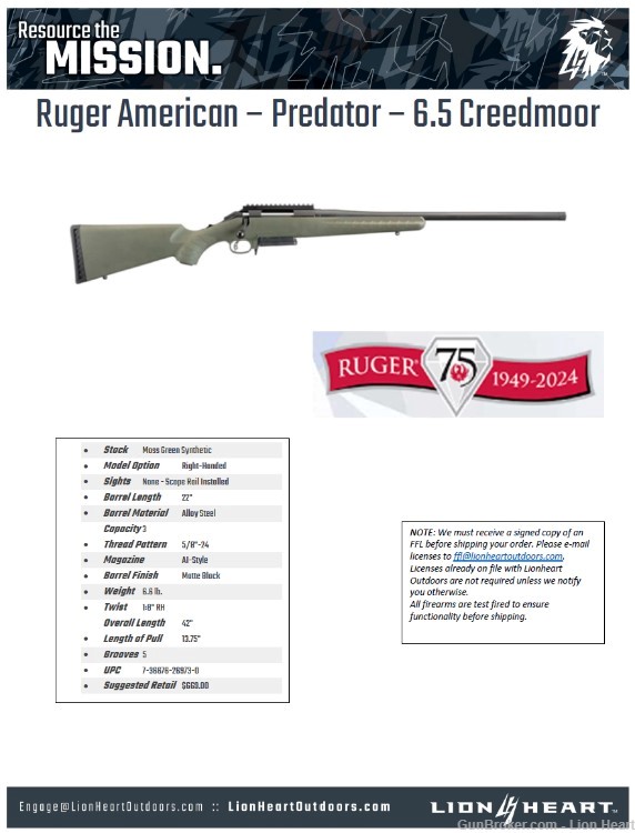 Ruger American Predator - 6.5 Creedmoor - 26973-img-0