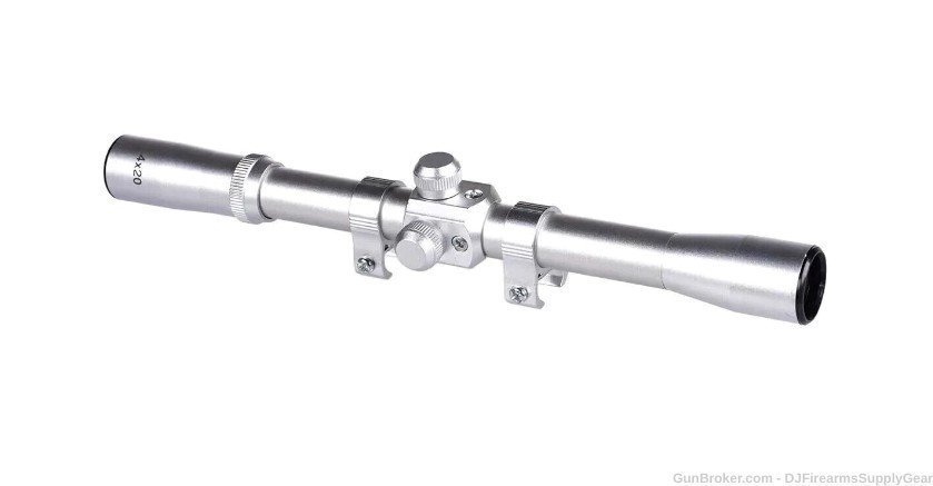 Marlin 4x20mm SILVER RIMFIRE RIFLE FIXED SCOPE W/ Matching Dove Tail Scope -img-1