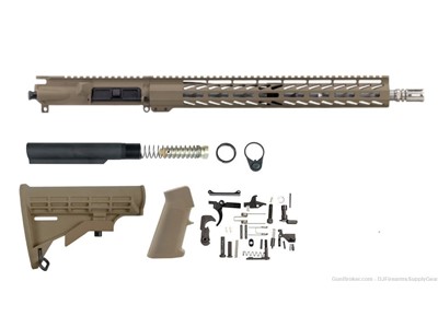 AR-15 223 WYLDE 16" Complete 416R FDE Cerakote Upper Receiver w/ Parts KIT