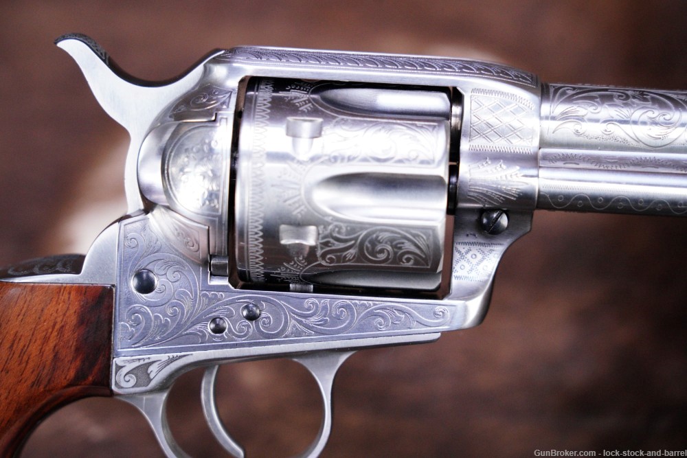 Taylor’s Uberti Model 1873 Engraved Stainless Cattleman  4.75” SAA Revolver-img-10