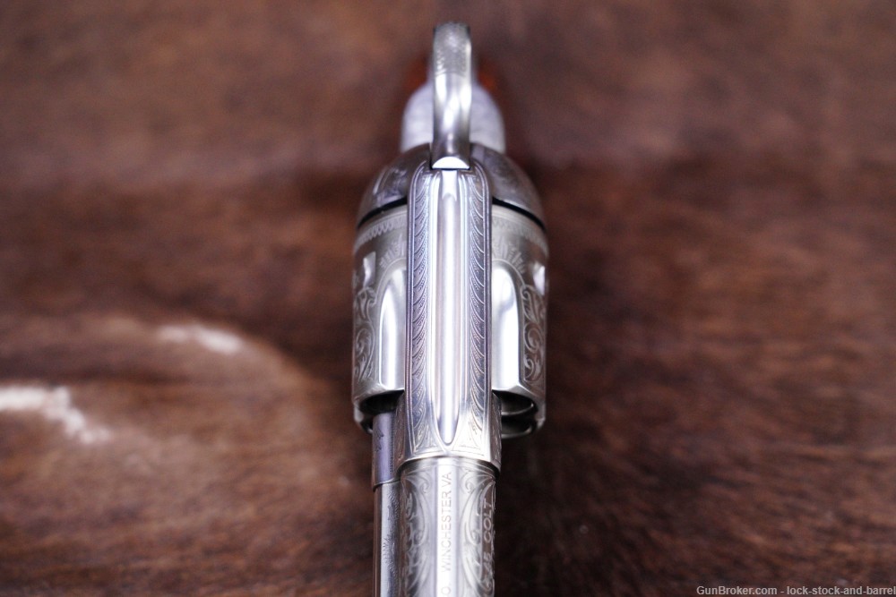 Taylor’s Uberti Model 1873 Engraved Stainless Cattleman  4.75” SAA Revolver-img-8