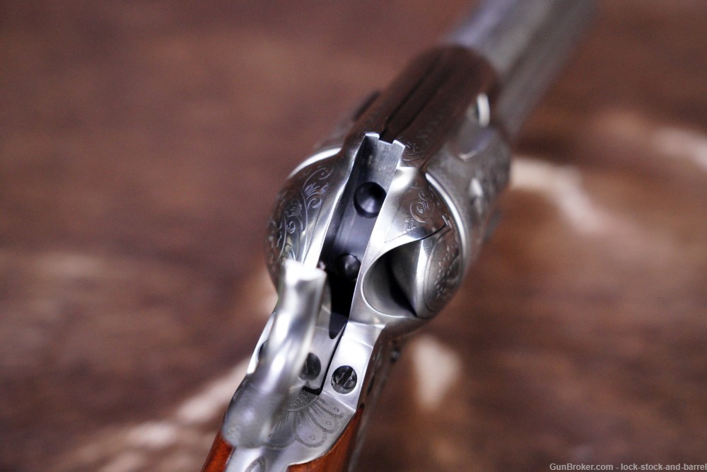 Taylor’s Uberti Model 1873 Engraved Stainless Cattleman  4.75” SAA Revolver-img-22
