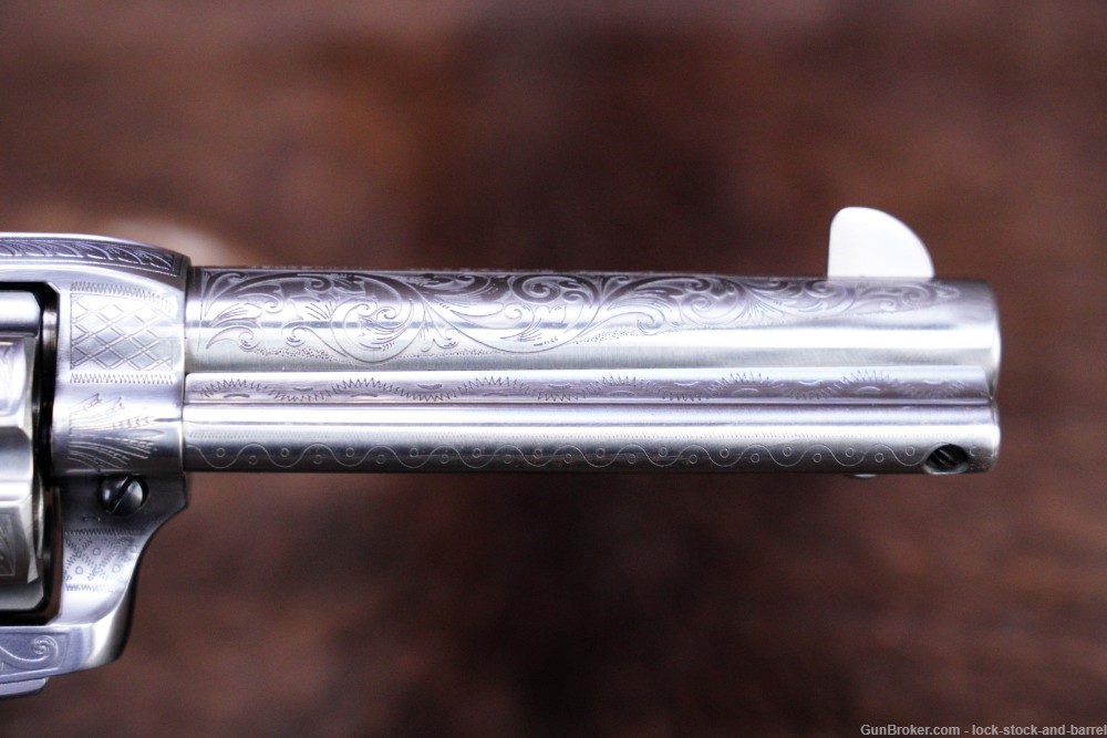 Taylor’s Uberti Model 1873 Engraved Stainless Cattleman  4.75” SAA Revolver-img-11