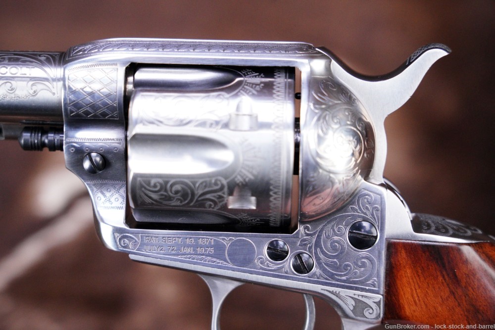 Taylor’s Uberti Model 1873 Engraved Stainless Cattleman  4.75” SAA Revolver-img-13