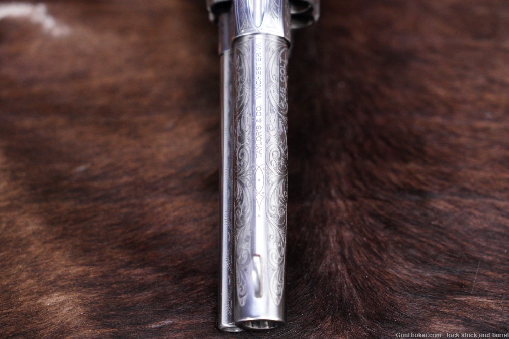 Taylor’s Uberti Model 1873 Engraved Stainless Cattleman  4.75” SAA Revolver-img-9
