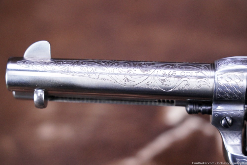 Taylor’s Uberti Model 1873 Engraved Stainless Cattleman  4.75” SAA Revolver-img-14