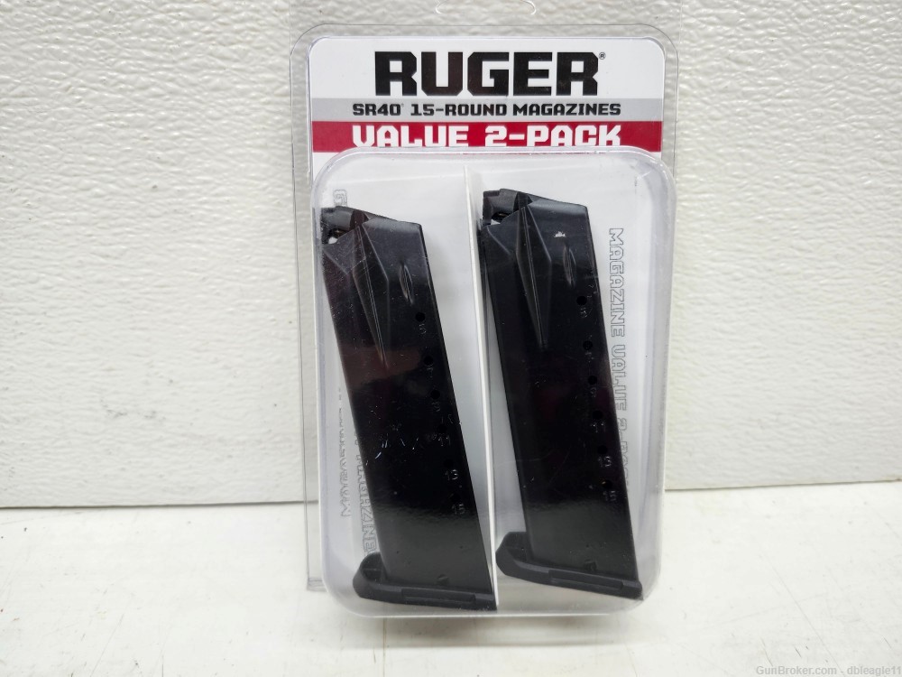 Ruger SR40 15-Round Magazine 2-Pack GENUINE FACTORY MAGAZINES-img-0