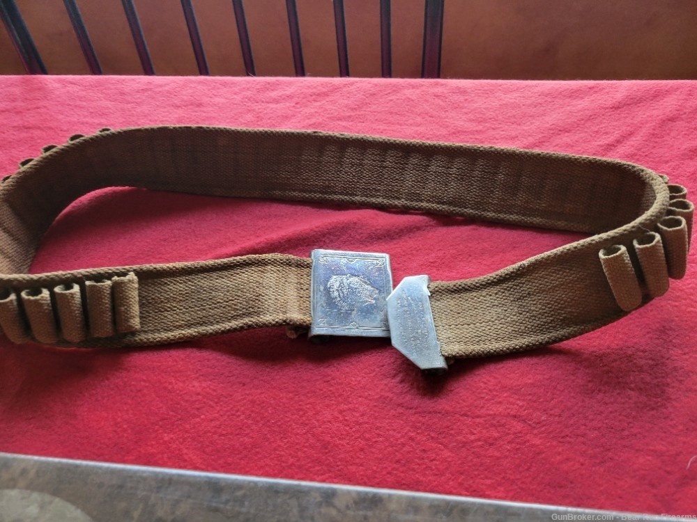 RARE 1881 Winchester Repeating Arms canvas ammo belt 44-40 cal. Bear belt -img-0