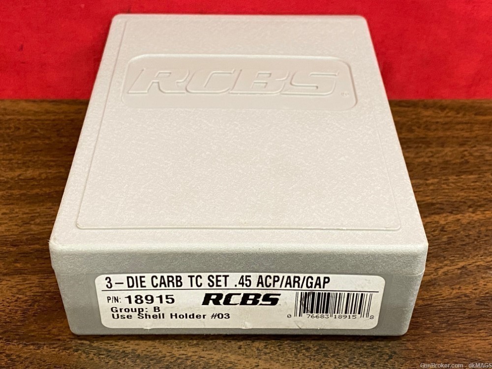 RCBS 3-die Carbide TC Set .45 acp/ar/gap 18915-img-0