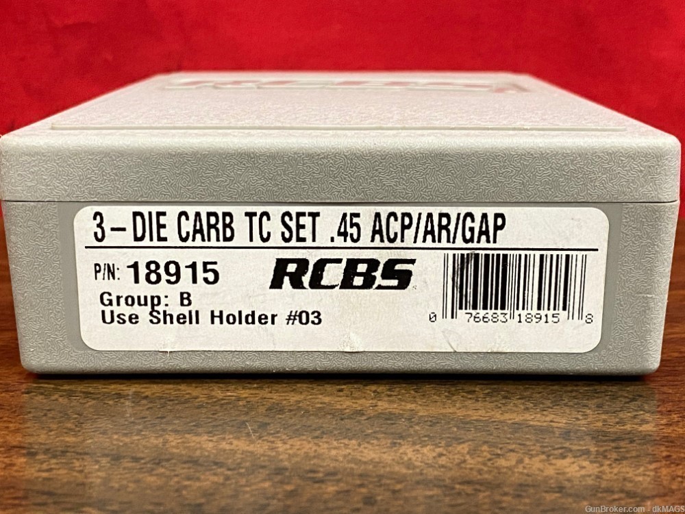 RCBS 3-die Carbide TC Set .45 acp/ar/gap 18915-img-2
