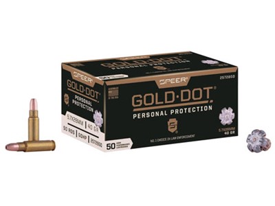 Speer Ammo 25728GD Gold Dot  5.7x28mm 40 gr Hollow Point (HP) 50 Bx/ 10 Cs