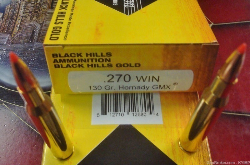 60 BLACK HILLS .270 WIN 130 grain GMX NEW brass cased GOLD ammunition-img-1