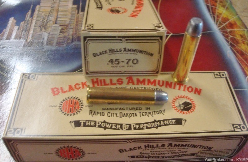 40 BLACK HILLS .45-70 405 grain FPL NEW brass cased ammunition-img-3