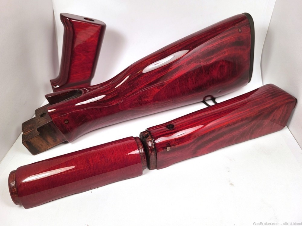 Beautiful Gloss Bright Red AK47 AK74 Laminate Wood Set-img-1