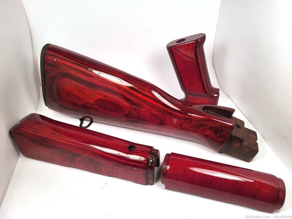 Beautiful Gloss Bright Red AK47 AK74 Laminate Wood Set-img-2
