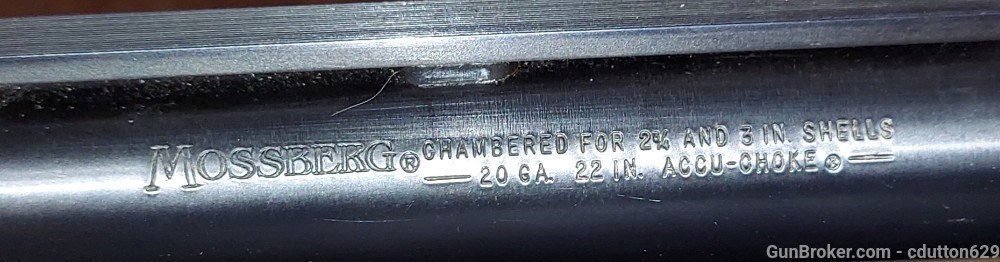Mossberg 500 22 inch 20 ga accuchoke blued ribbed barrel.-img-4