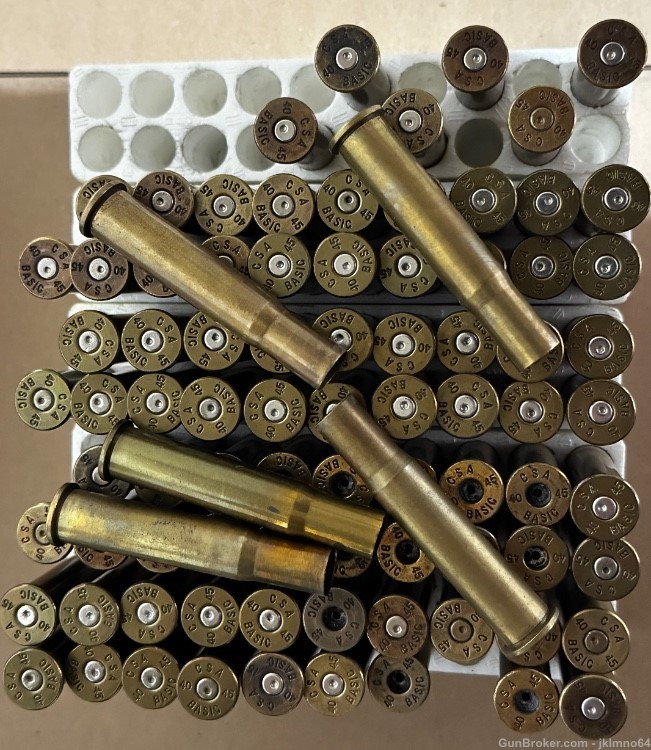87 pieces of C. Sharps Arms Co. formed 40-90 Sharps bottleneck 2 5/8” cases-img-1